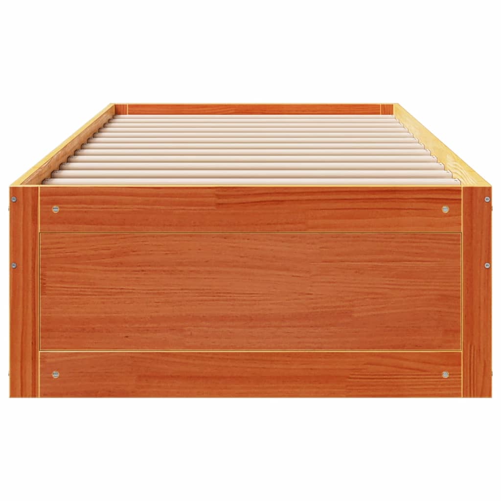 Bedframe zonder matras met lades grenenhout wasbruin 90x190 cm is nu te koop bij PeponiXL, paradijselijk wonen!
