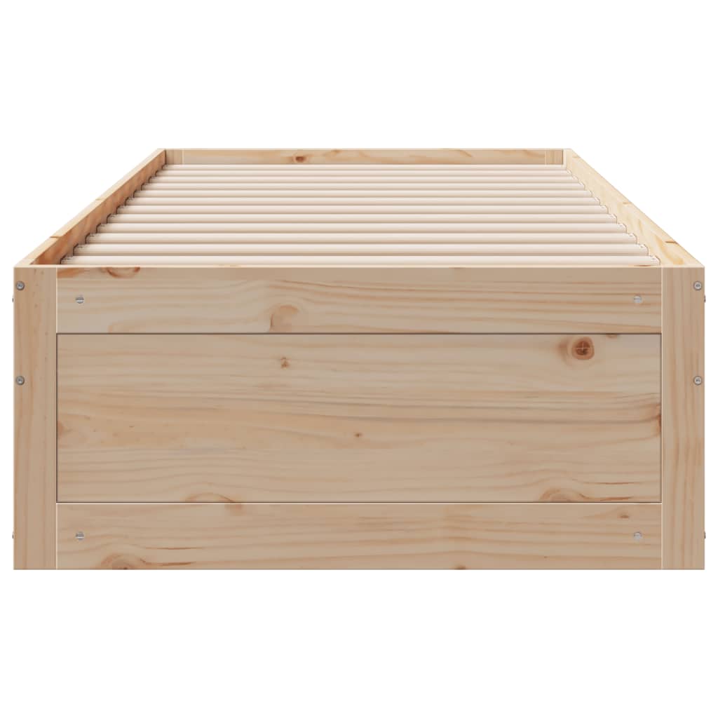 Bedframe zonder matras met lades massief grenenhout 75x190 cm is nu te koop bij PeponiXL, paradijselijk wonen!