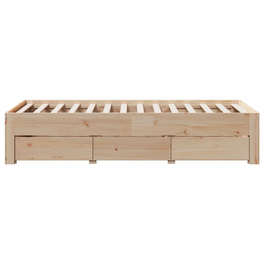 Bedframe zonder matras met lades massief grenenhout 75x190 cm is nu te koop bij PeponiXL, paradijselijk wonen!