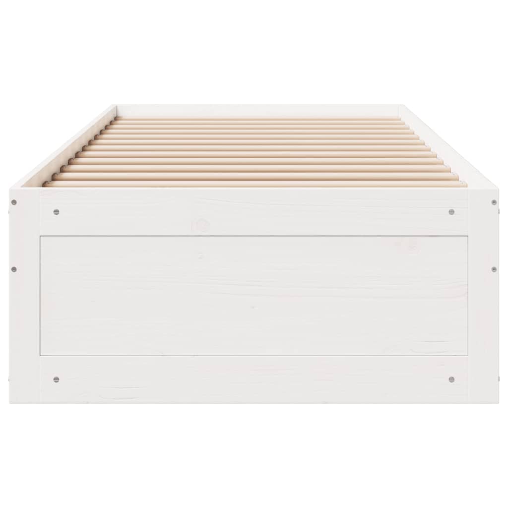 Bedframe zonder matras met lades grenenhout wit 75x190 cm is nu te koop bij PeponiXL, paradijselijk wonen!