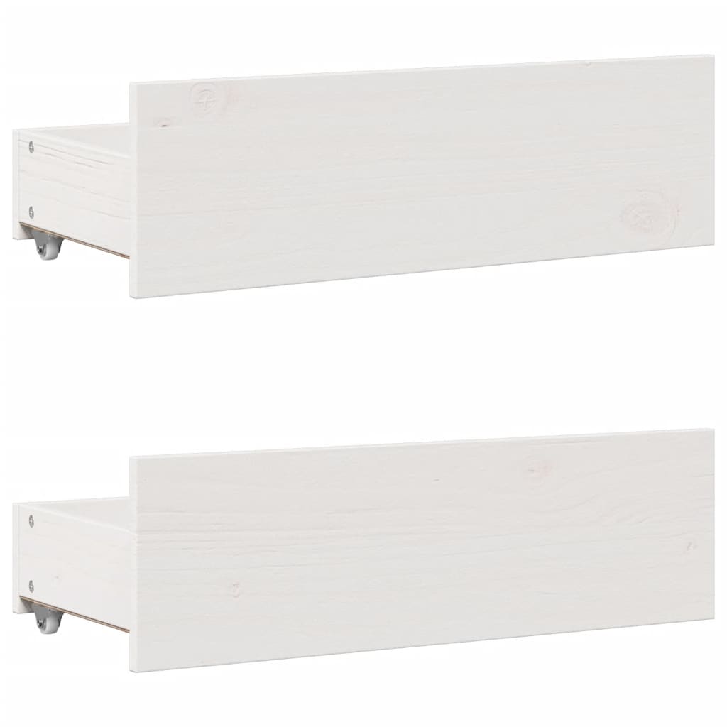 Bedframe zonder matras met lades grenenhout wit 75x190 cm is nu te koop bij PeponiXL, paradijselijk wonen!
