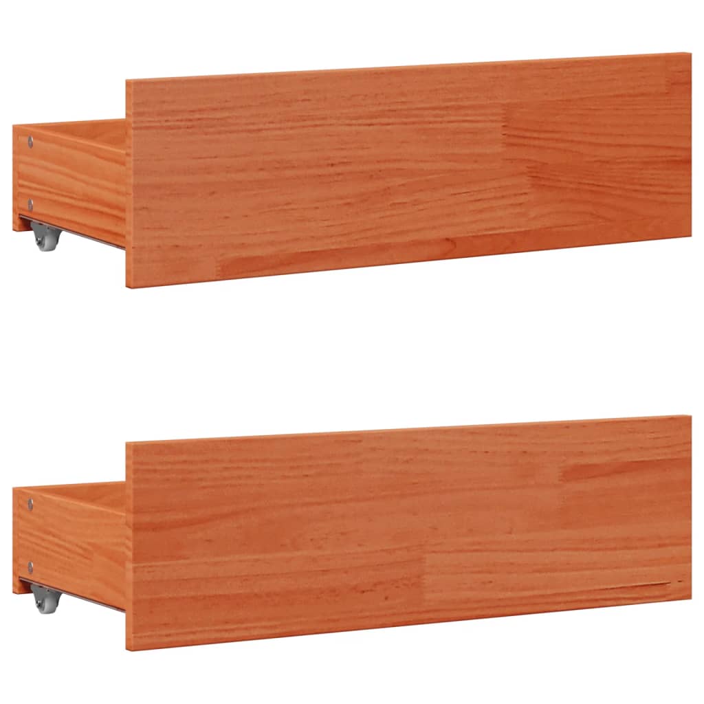 Bedframe zonder matras met lades grenenhout wasbruin 75x190 cm is nu te koop bij PeponiXL, paradijselijk wonen!