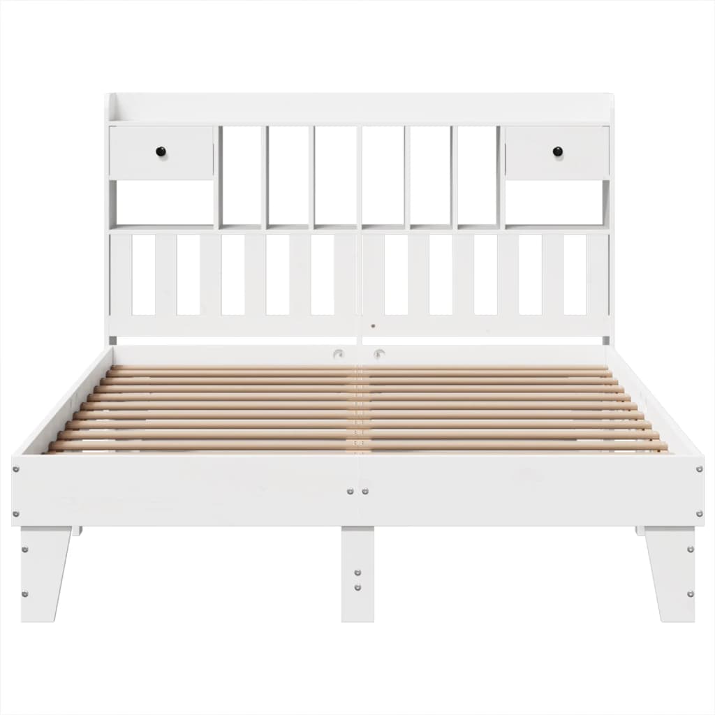 Bedframe zonder matras massief grenenhout wit 150x200 cm is nu te koop bij PeponiXL, paradijselijk wonen!