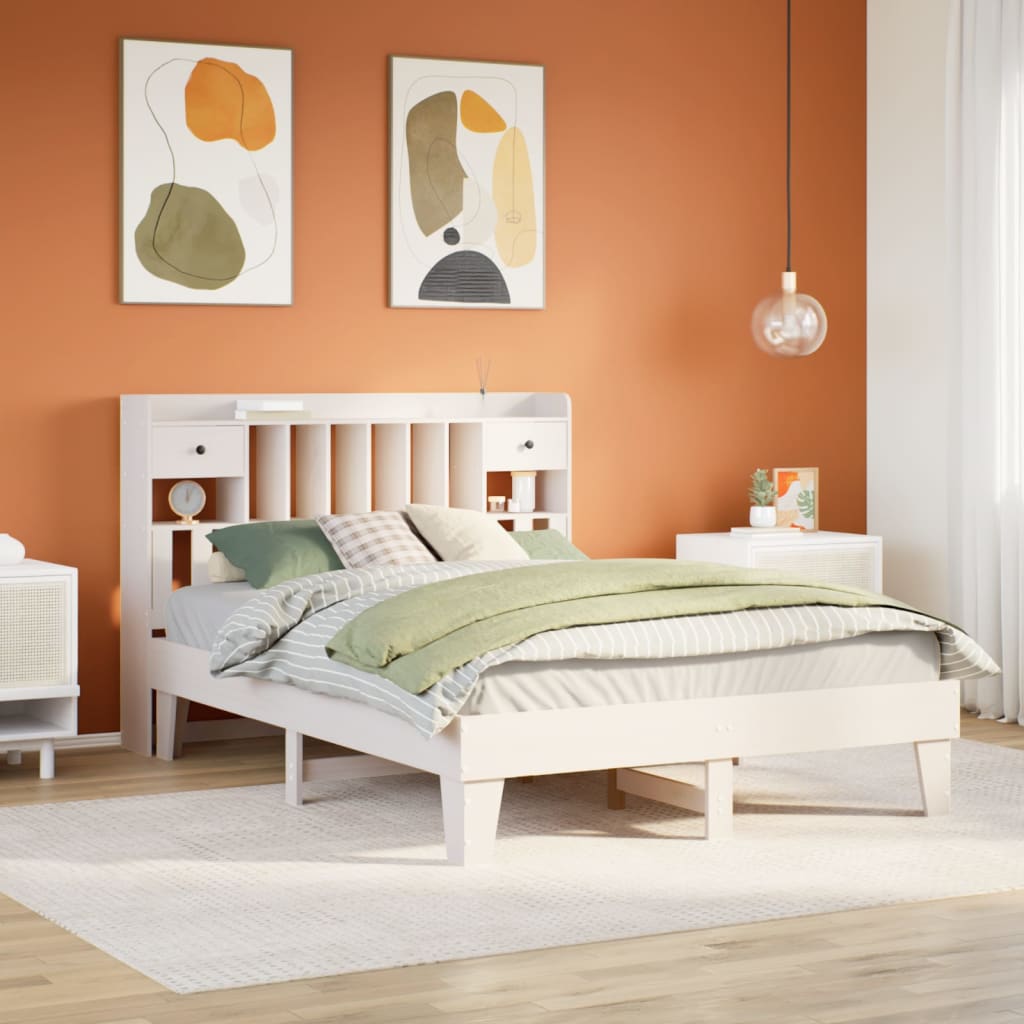 Bedframe zonder matras massief grenenhout wit 150x200 cm is nu te koop bij PeponiXL, paradijselijk wonen!