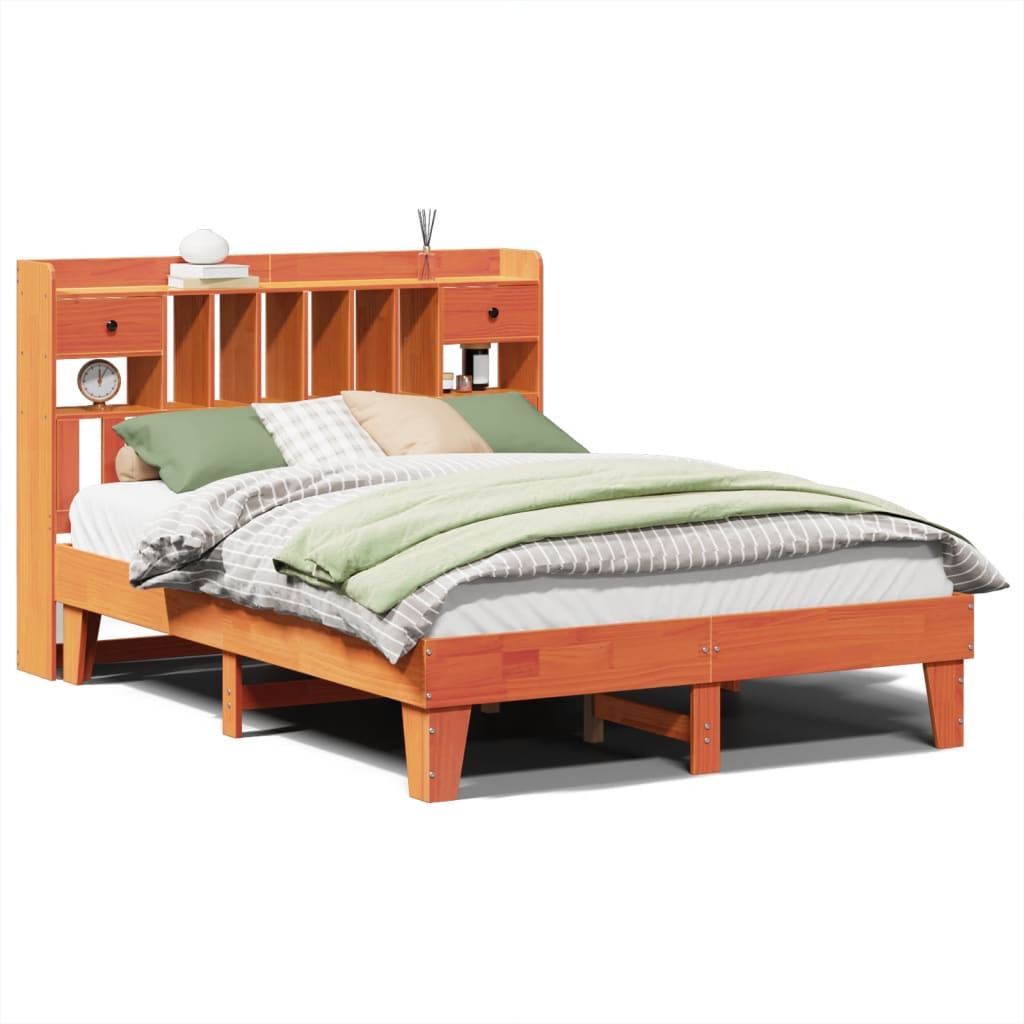 Bedframe zonder matras massief grenenhout wasbruin 150x200 cm is nu te koop bij PeponiXL, paradijselijk wonen!