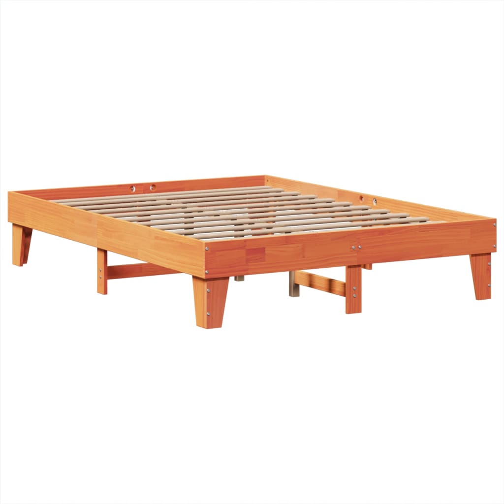 Bedframe zonder matras massief grenenhout wasbruin 150x200 cm is nu te koop bij PeponiXL, paradijselijk wonen!