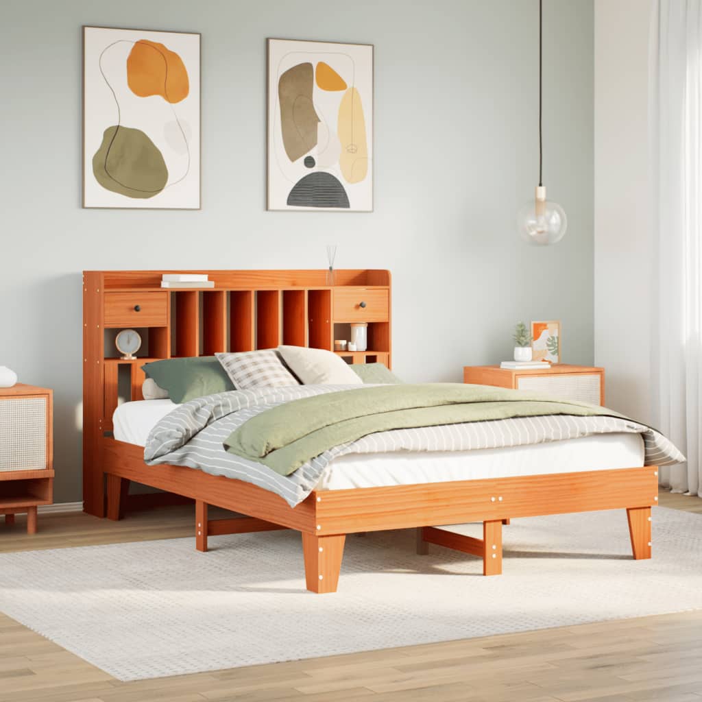 Bedframe zonder matras massief grenenhout wasbruin 150x200 cm is nu te koop bij PeponiXL, paradijselijk wonen!