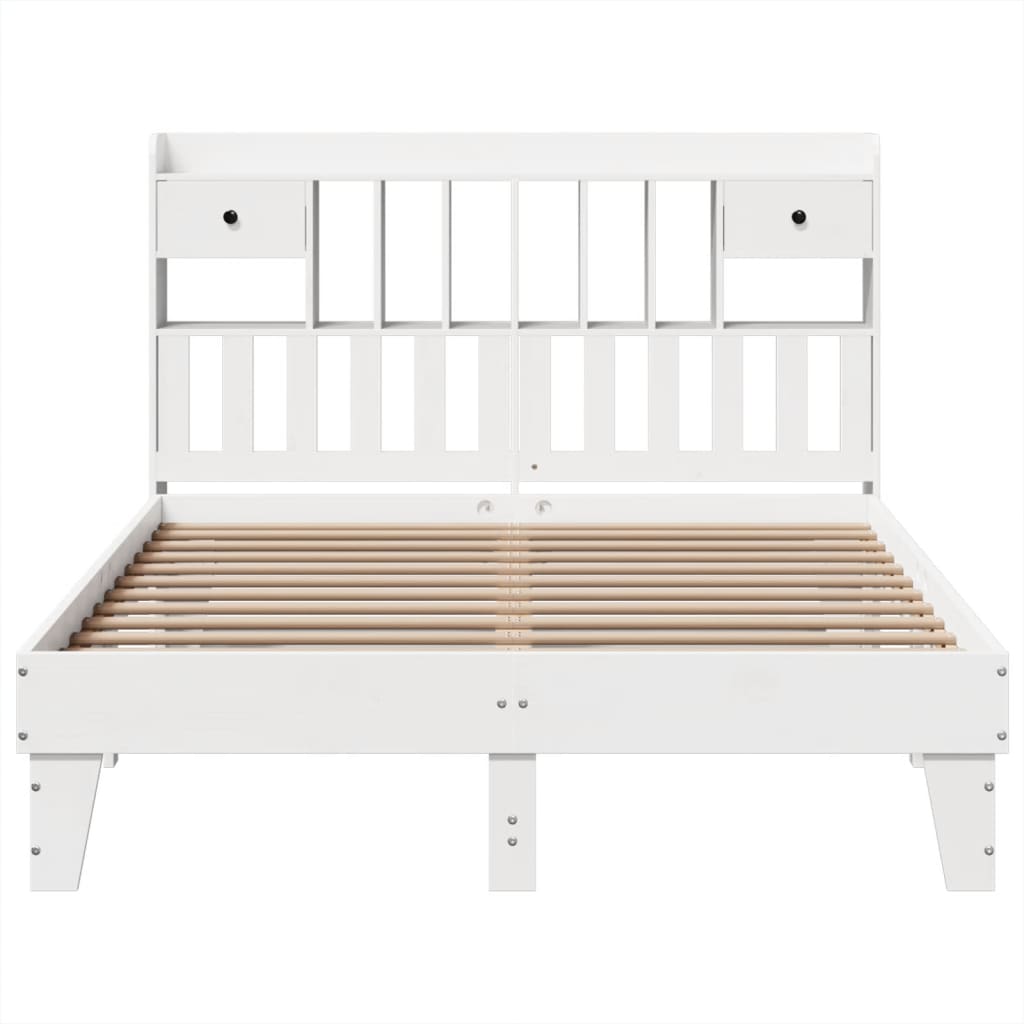 Bedframe zonder matras massief grenenhout wit 140x200 cm is nu te koop bij PeponiXL, paradijselijk wonen!