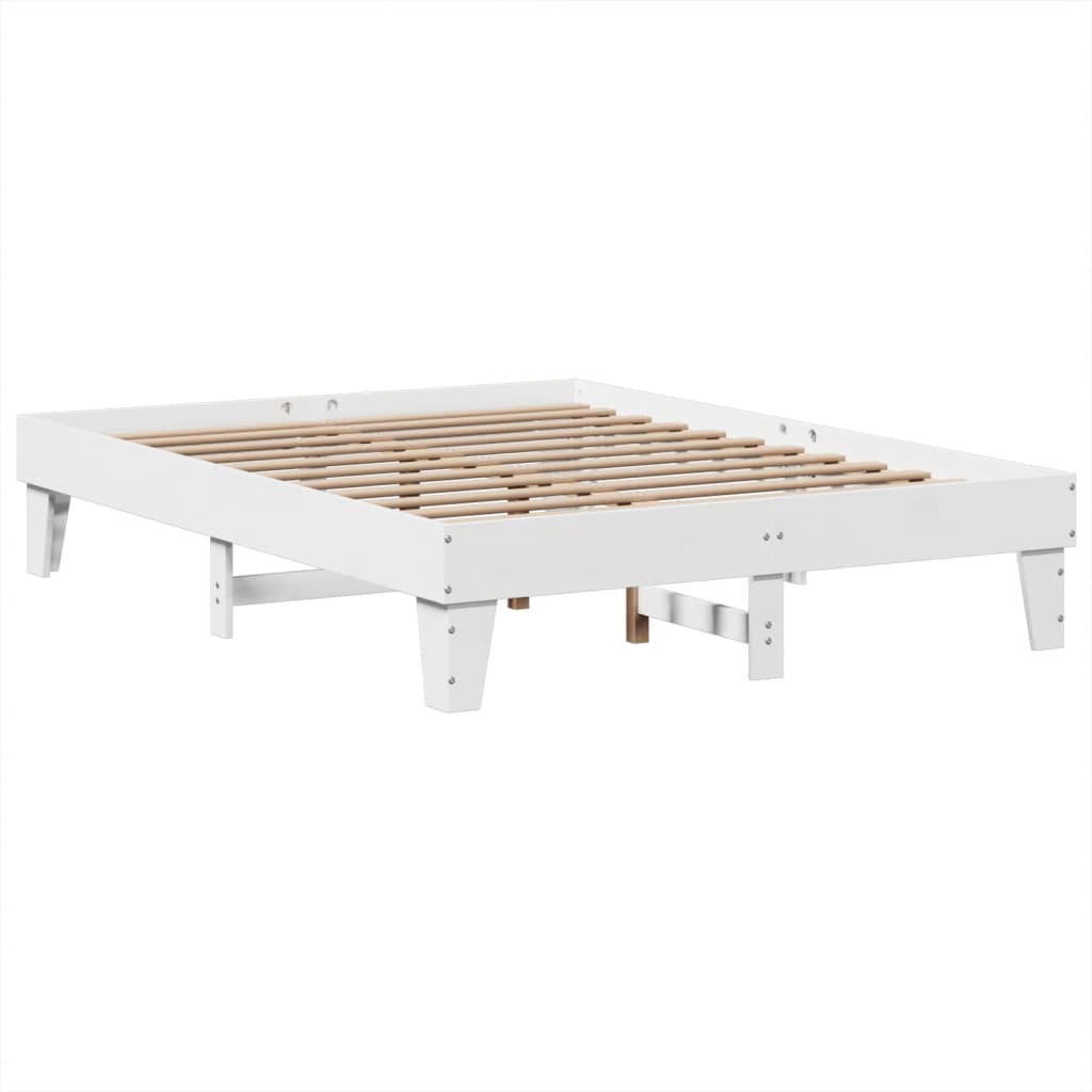 Bedframe zonder matras massief grenenhout wit 140x200 cm is nu te koop bij PeponiXL, paradijselijk wonen!