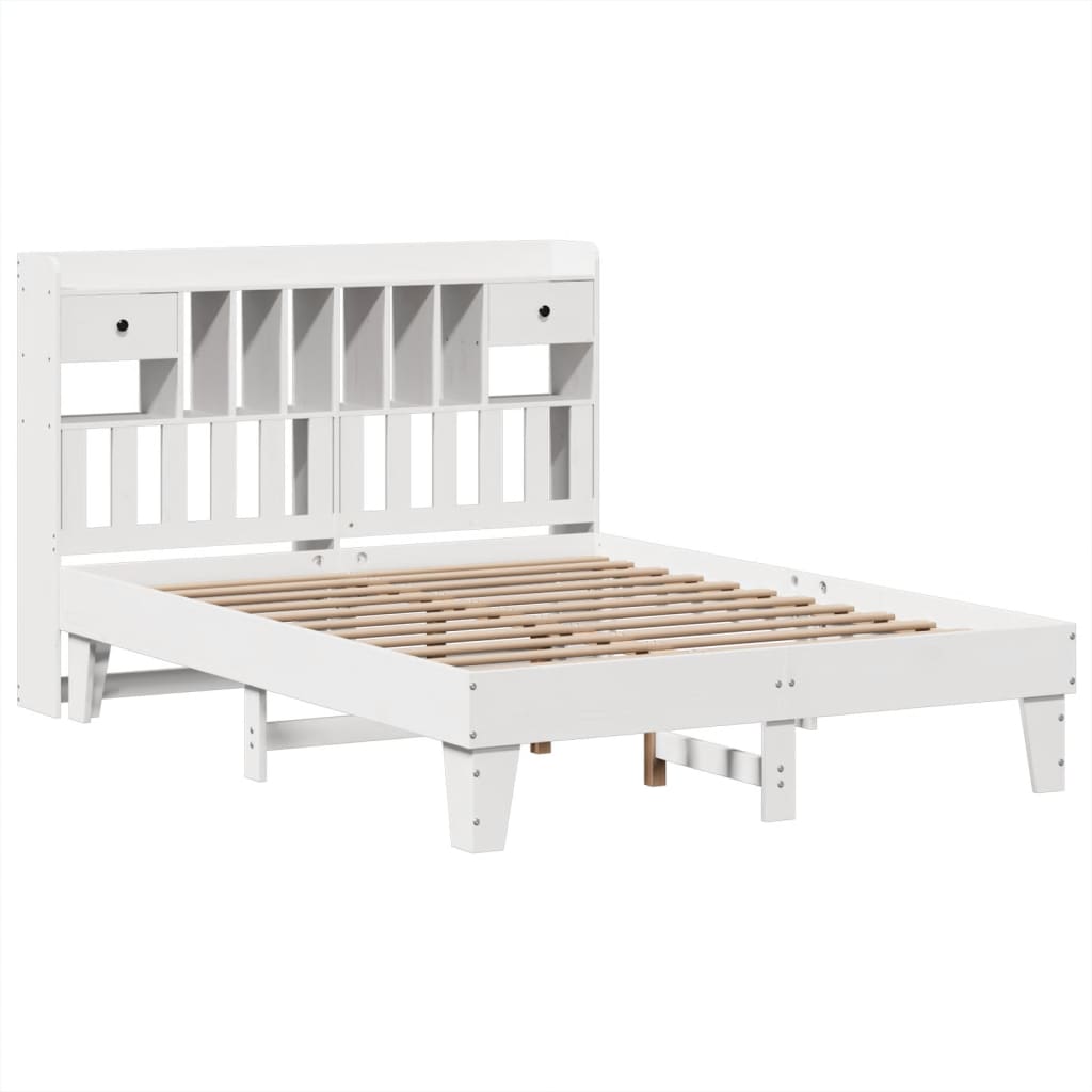 Bedframe zonder matras massief grenenhout wit 140x190 cm is nu te koop bij PeponiXL, paradijselijk wonen!