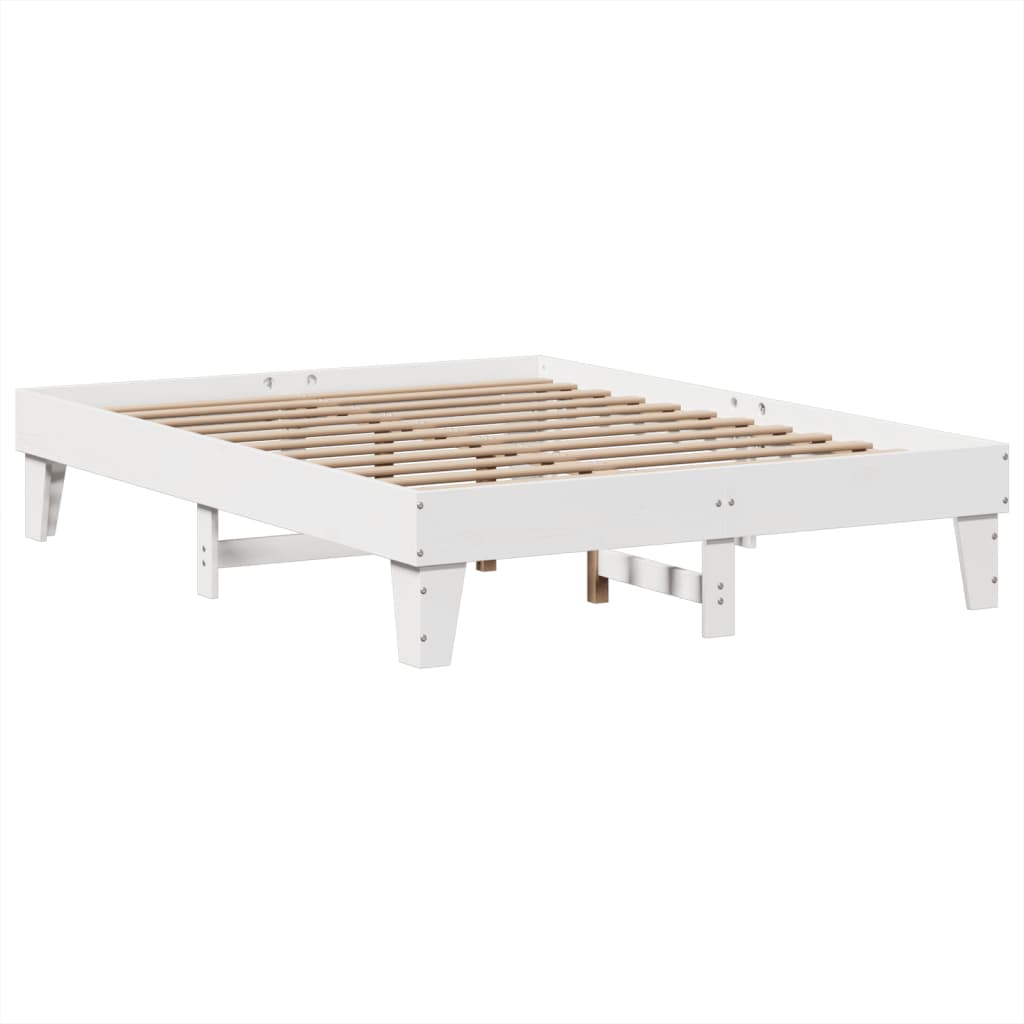 Bedframe zonder matras massief grenenhout wit 140x190 cm is nu te koop bij PeponiXL, paradijselijk wonen!