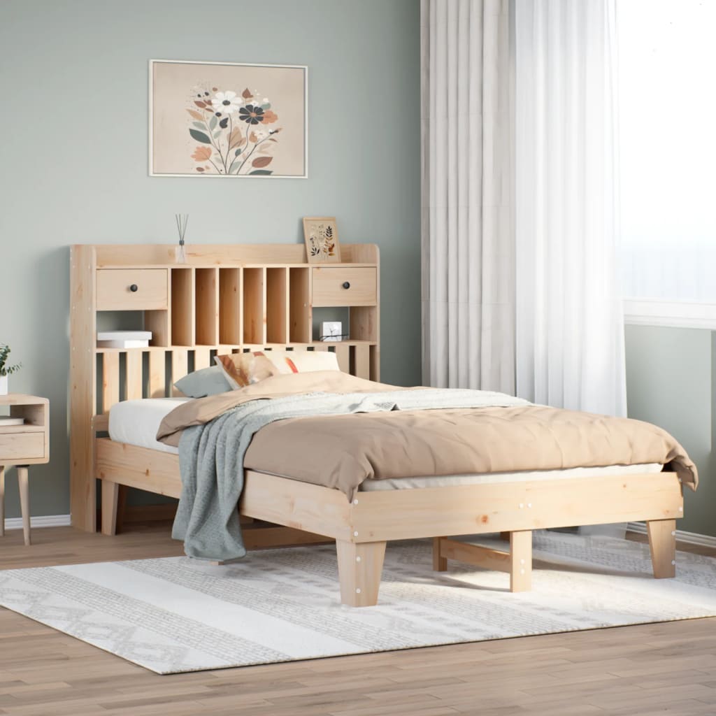 Bedframe zonder matras massief grenenhout 135x190 cm
