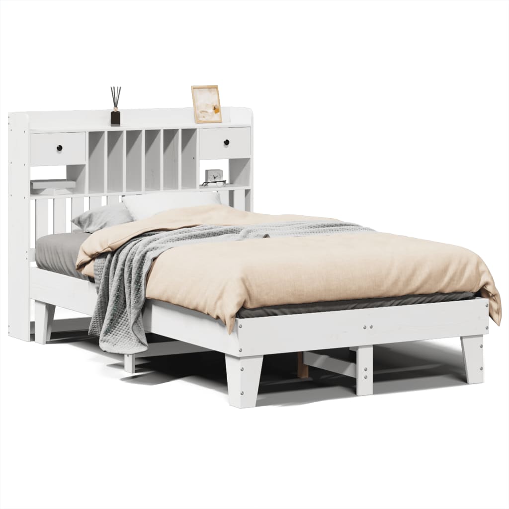 Bedframe zonder matras massief grenenhout wit 135x190 cm is nu te koop bij PeponiXL, paradijselijk wonen!