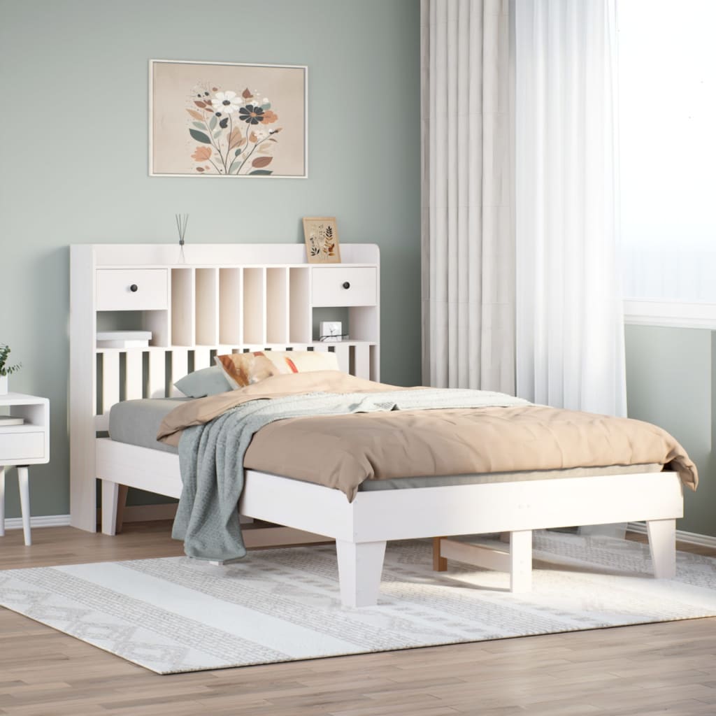 Bedframe zonder matras massief grenenhout wit 135x190 cm is nu te koop bij PeponiXL, paradijselijk wonen!