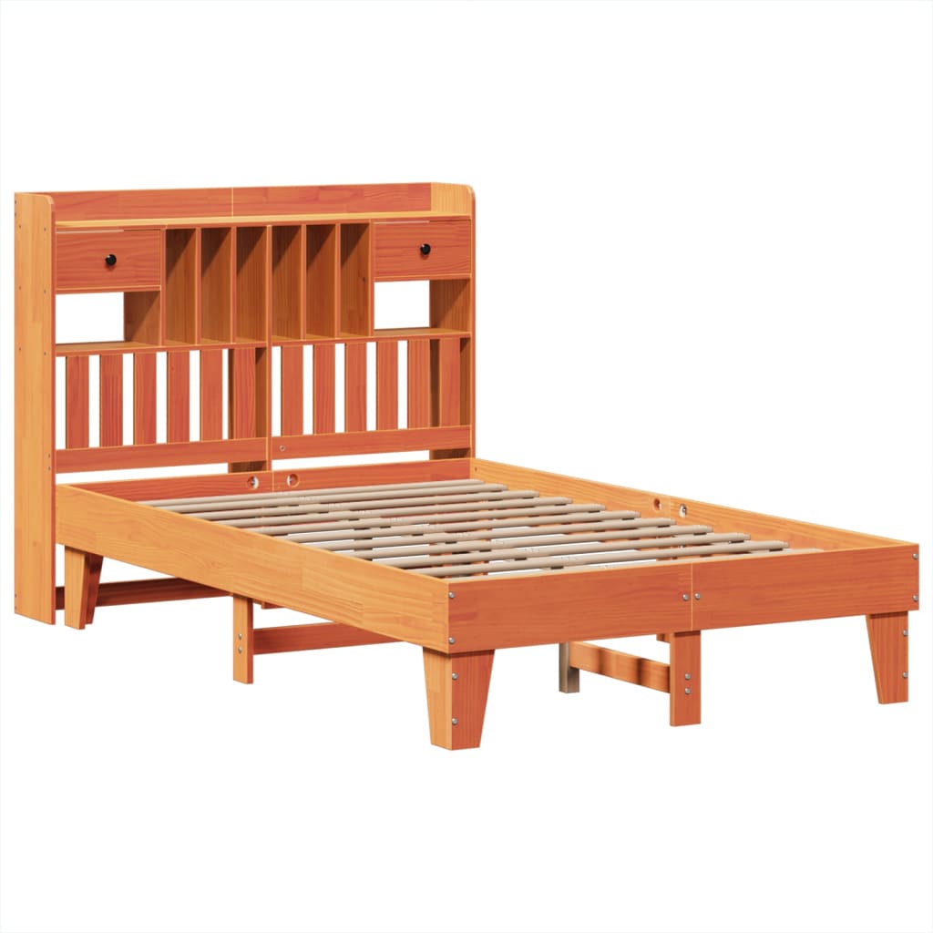 Bedframe zonder matras massief grenenhout wasbruin 135x190 cm is nu te koop bij PeponiXL, paradijselijk wonen!