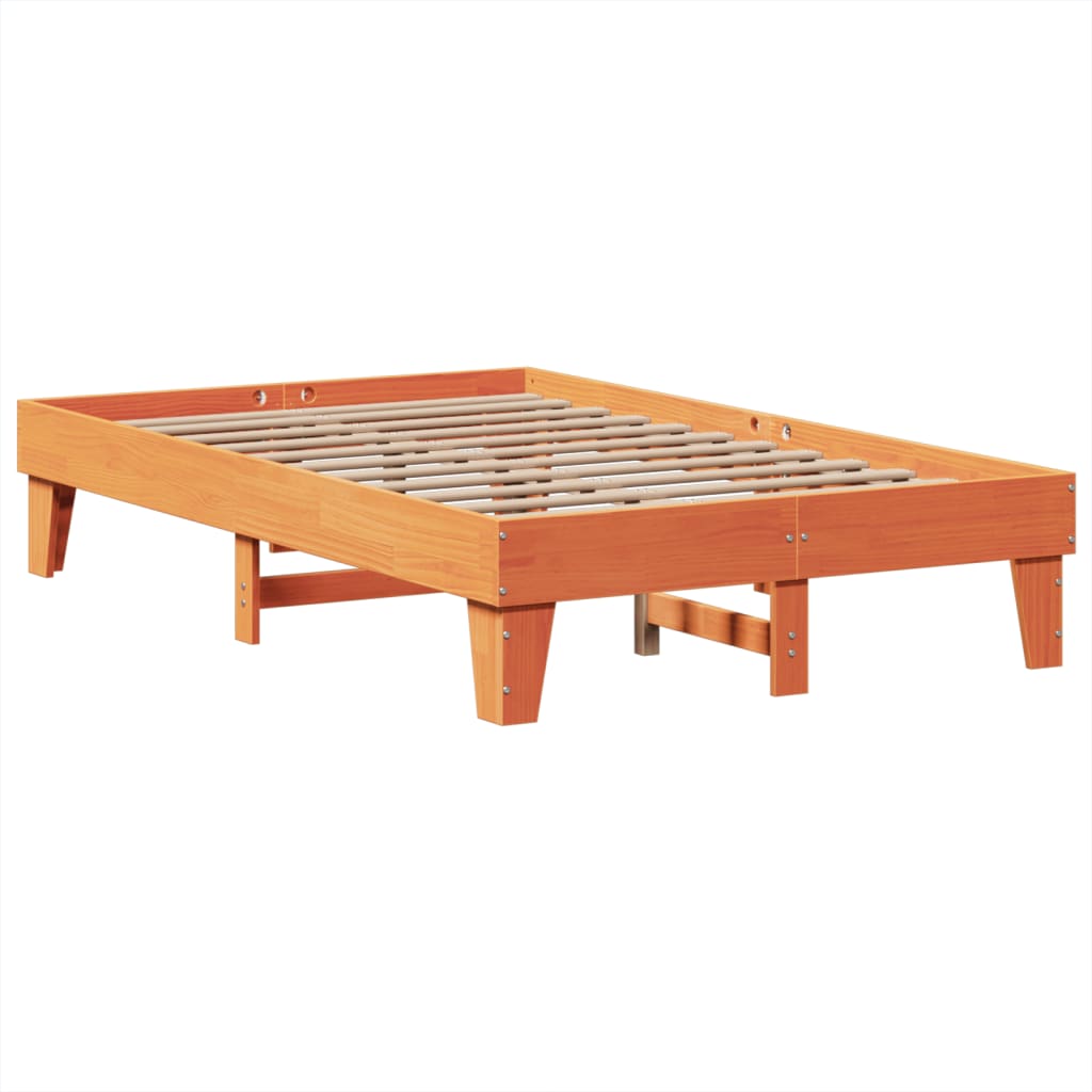 Bedframe zonder matras massief grenenhout wasbruin 135x190 cm is nu te koop bij PeponiXL, paradijselijk wonen!