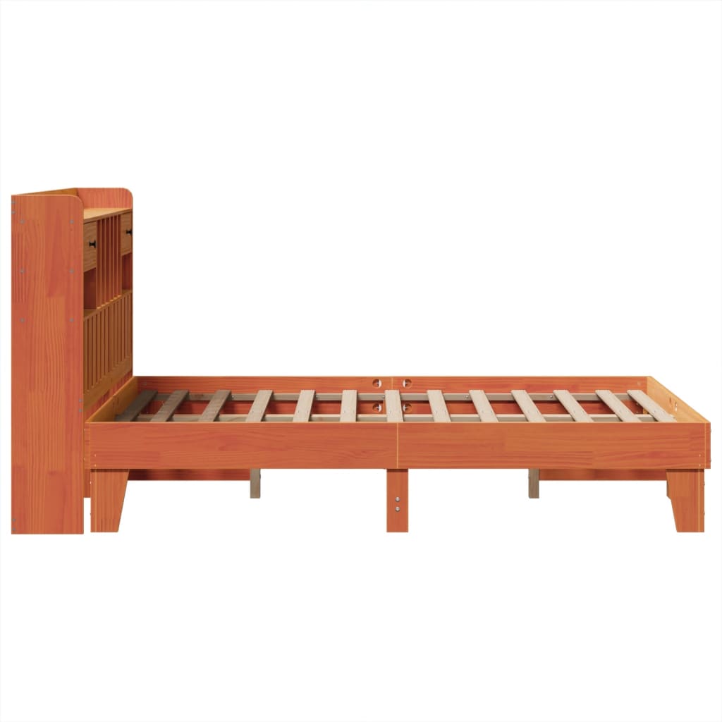 Bedframe zonder matras massief grenenhout wasbruin 135x190 cm is nu te koop bij PeponiXL, paradijselijk wonen!