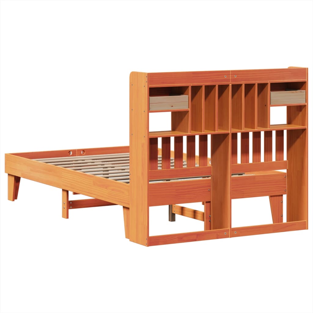 Bedframe zonder matras massief grenenhout wasbruin 135x190 cm is nu te koop bij PeponiXL, paradijselijk wonen!