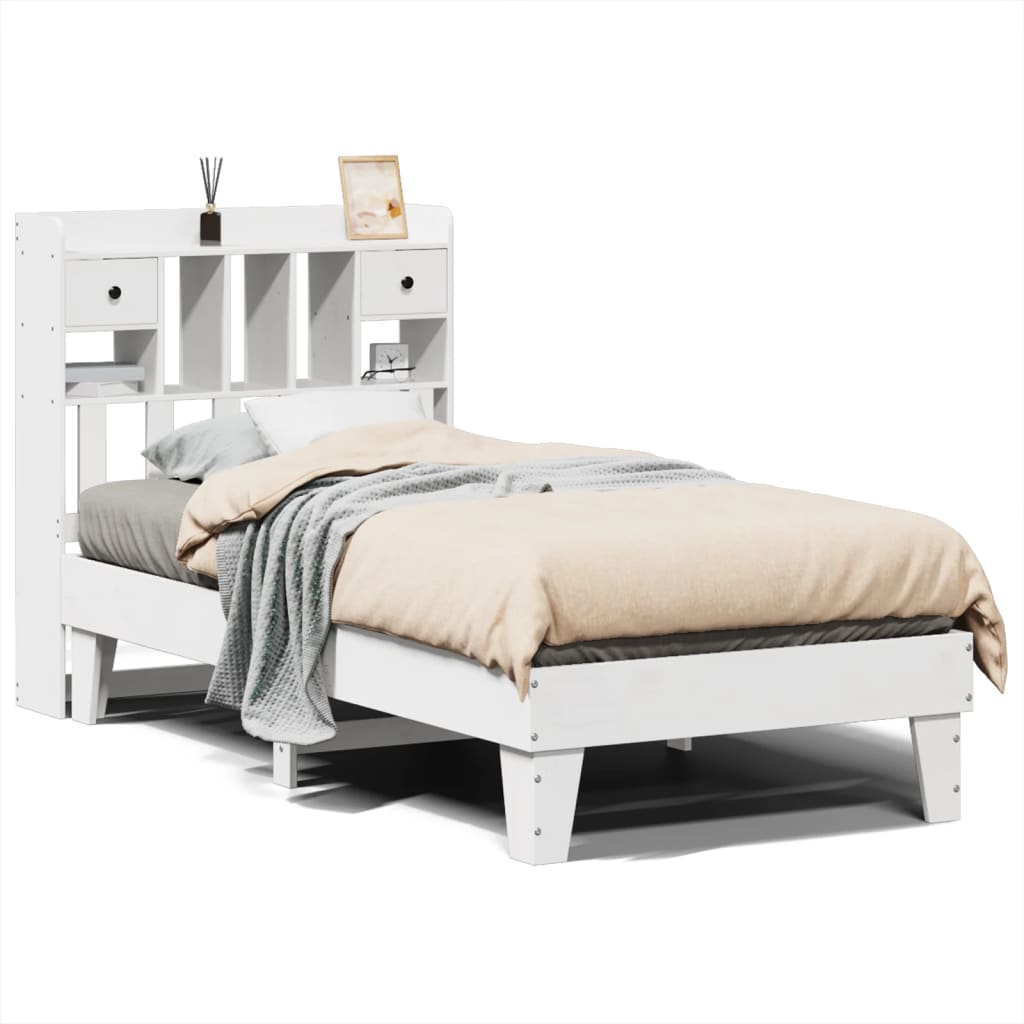 Bedframe zonder matras massief grenenhout wit 75x190 cm is nu te koop bij PeponiXL, paradijselijk wonen!