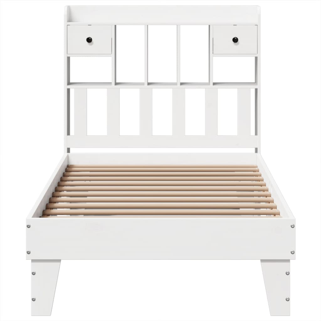 Bedframe zonder matras massief grenenhout wit 75x190 cm is nu te koop bij PeponiXL, paradijselijk wonen!