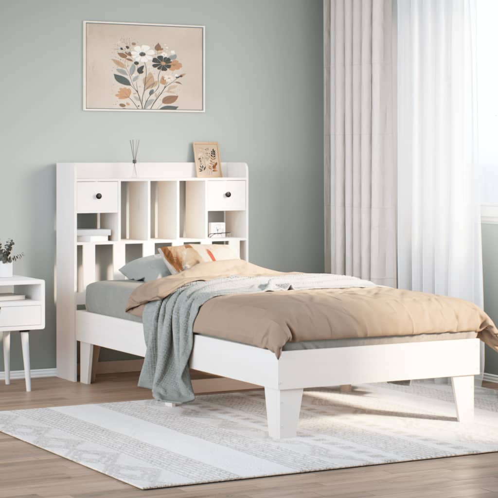 Bedframe zonder matras massief grenenhout wit 75x190 cm is nu te koop bij PeponiXL, paradijselijk wonen!