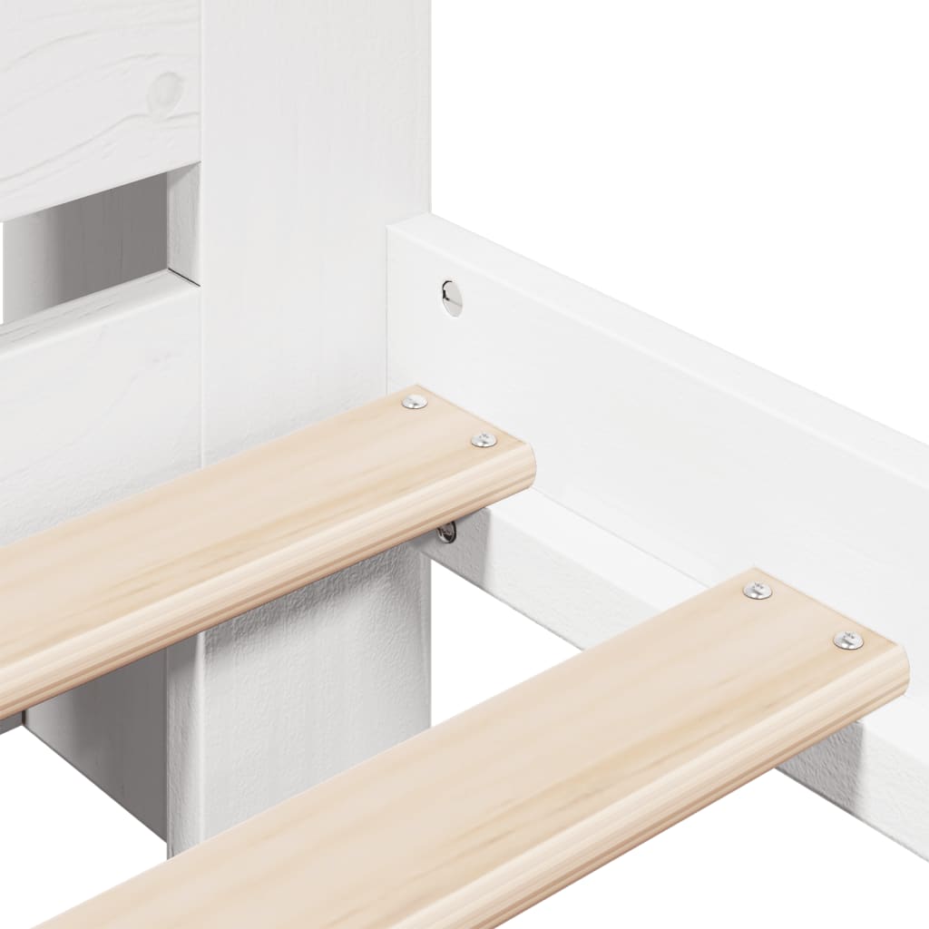 Bed met boekenkast zonder matras grenenhout wit 180x200 cm is nu te koop bij PeponiXL, paradijselijk wonen!