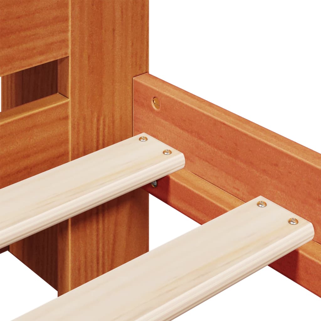 Bed met boekenkast zonder matras grenenhout wasbruin 160x200 cm is nu te koop bij PeponiXL, paradijselijk wonen!