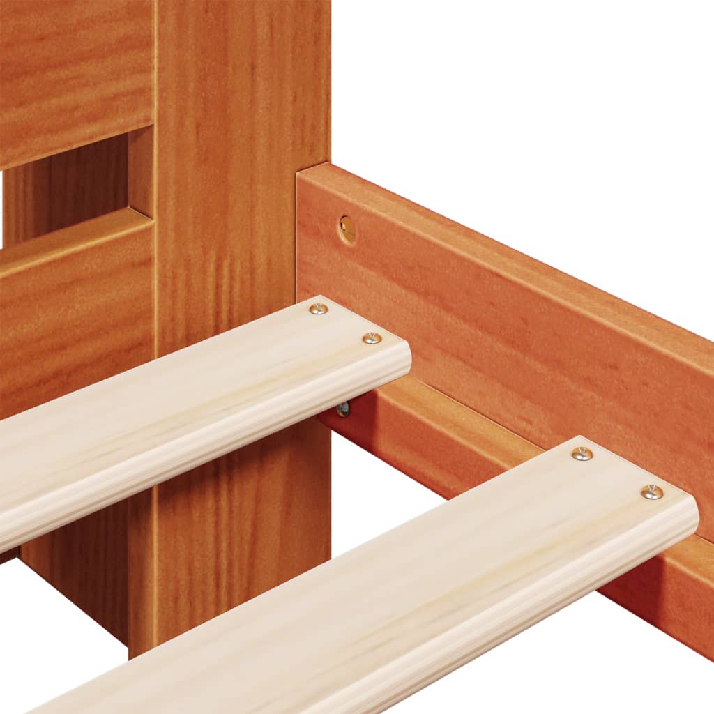 Bed met boekenkast zonder matras grenenhout wasbruin 135x190 cm is nu te koop bij PeponiXL, paradijselijk wonen!