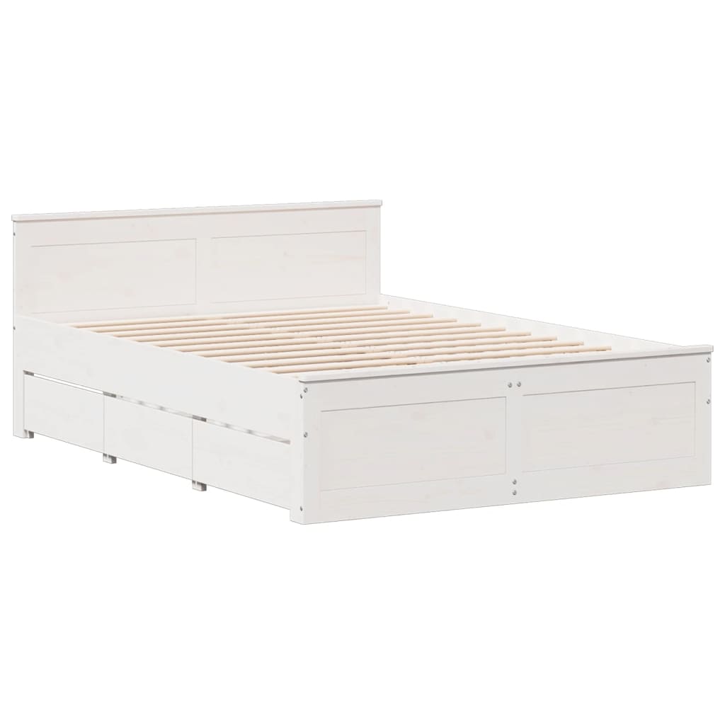 Bed met boekenkast zonder matras grenenhout wit 140x200 cm is nu te koop bij PeponiXL, paradijselijk wonen!
