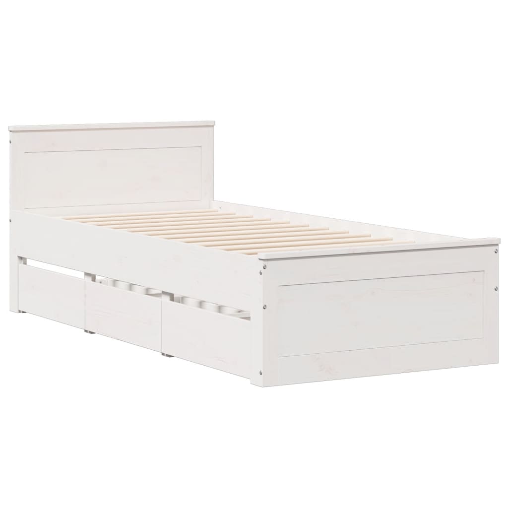 Bed met boekenkast zonder matras grenenhout wit 90x200 cm is nu te koop bij PeponiXL, paradijselijk wonen!