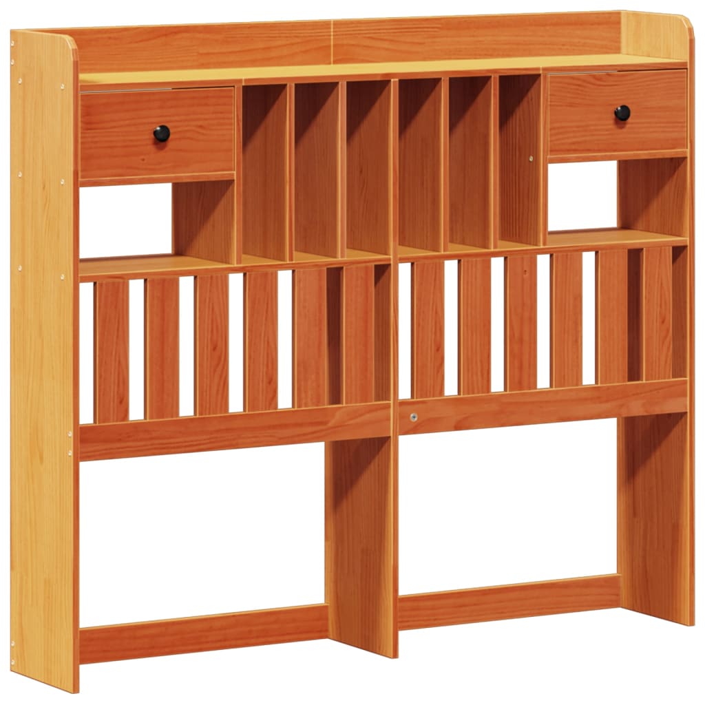 Bed met boekenkast zonder matras grenenhout wasbruin 135x190 cm is nu te koop bij PeponiXL, paradijselijk wonen!
