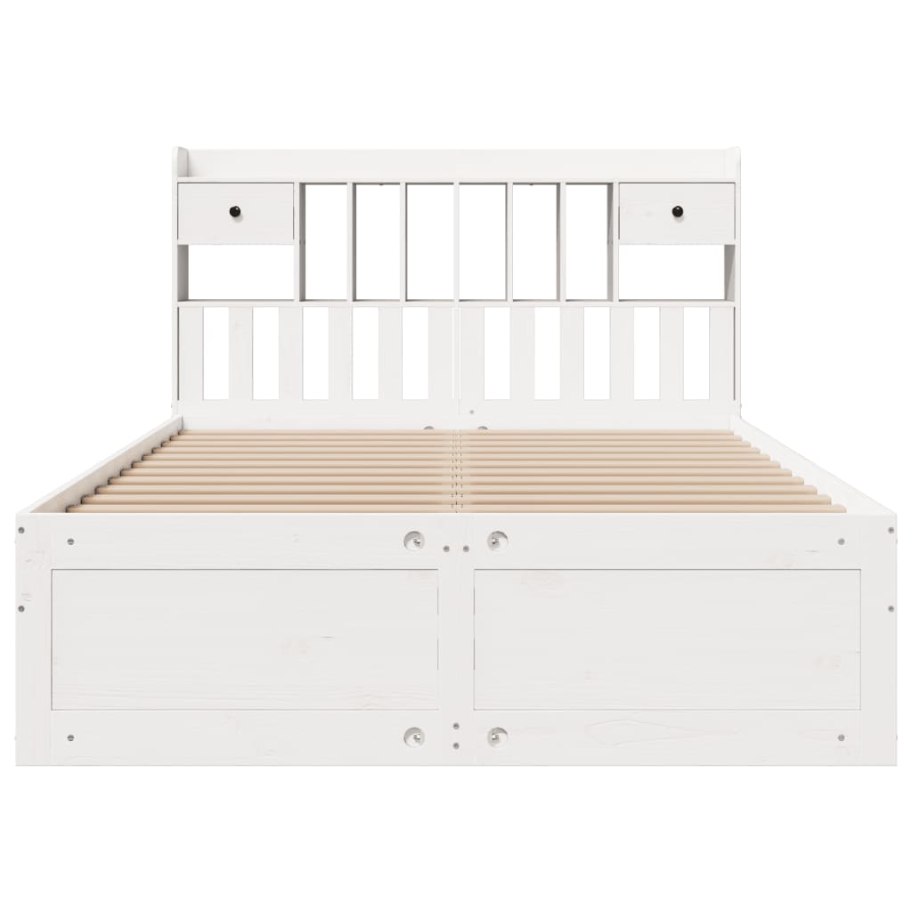 Bed met boekenkast zonder matras grenenhout wit 150x200 cm is nu te koop bij PeponiXL, paradijselijk wonen!