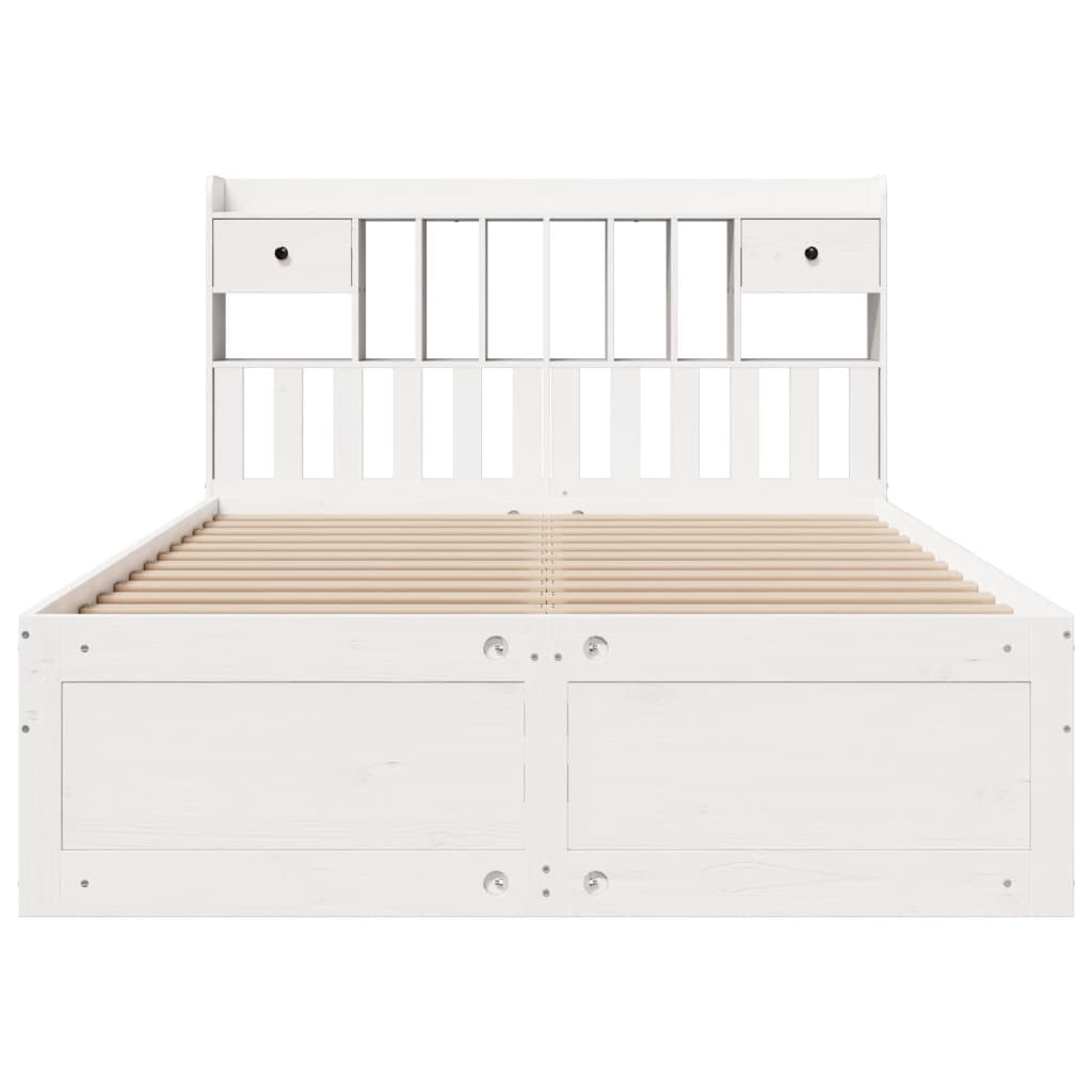 Bed met boekenkast zonder matras grenenhout wit 140x200 cm is nu te koop bij PeponiXL, paradijselijk wonen!
