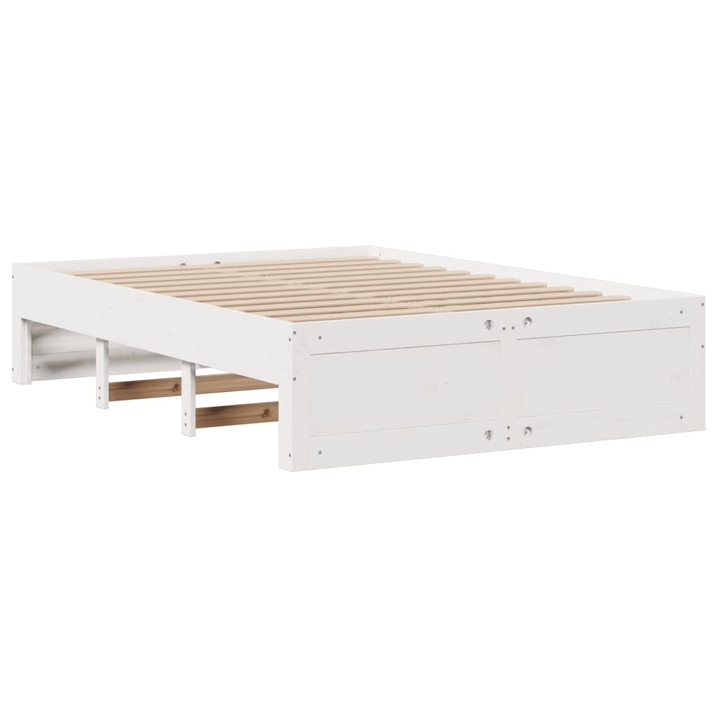 Bed met boekenkast zonder matras grenenhout wit 140x200 cm is nu te koop bij PeponiXL, paradijselijk wonen!