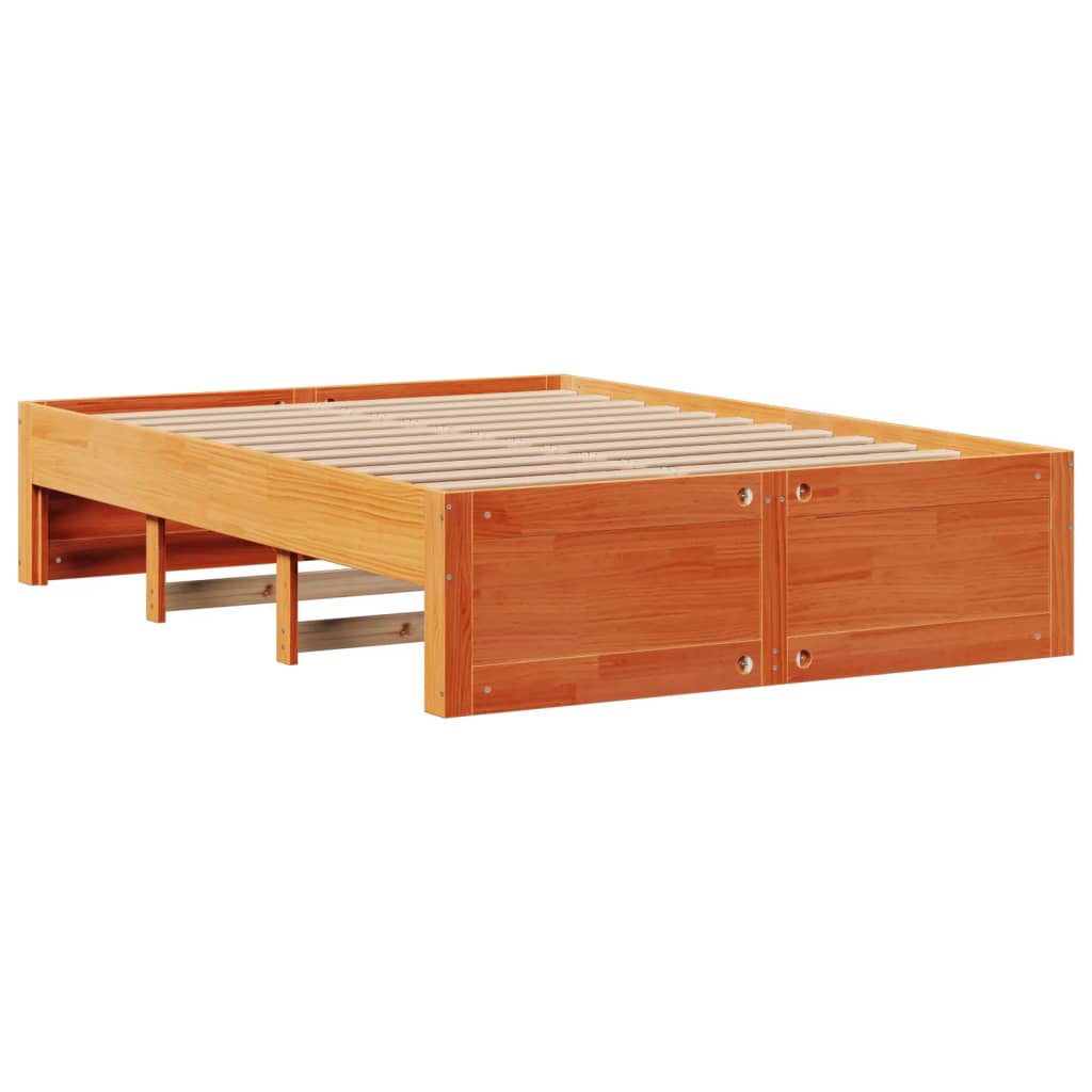 Bed met boekenkast zonder matras grenenhout wasbruin 140x200 cm is nu te koop bij PeponiXL, paradijselijk wonen!
