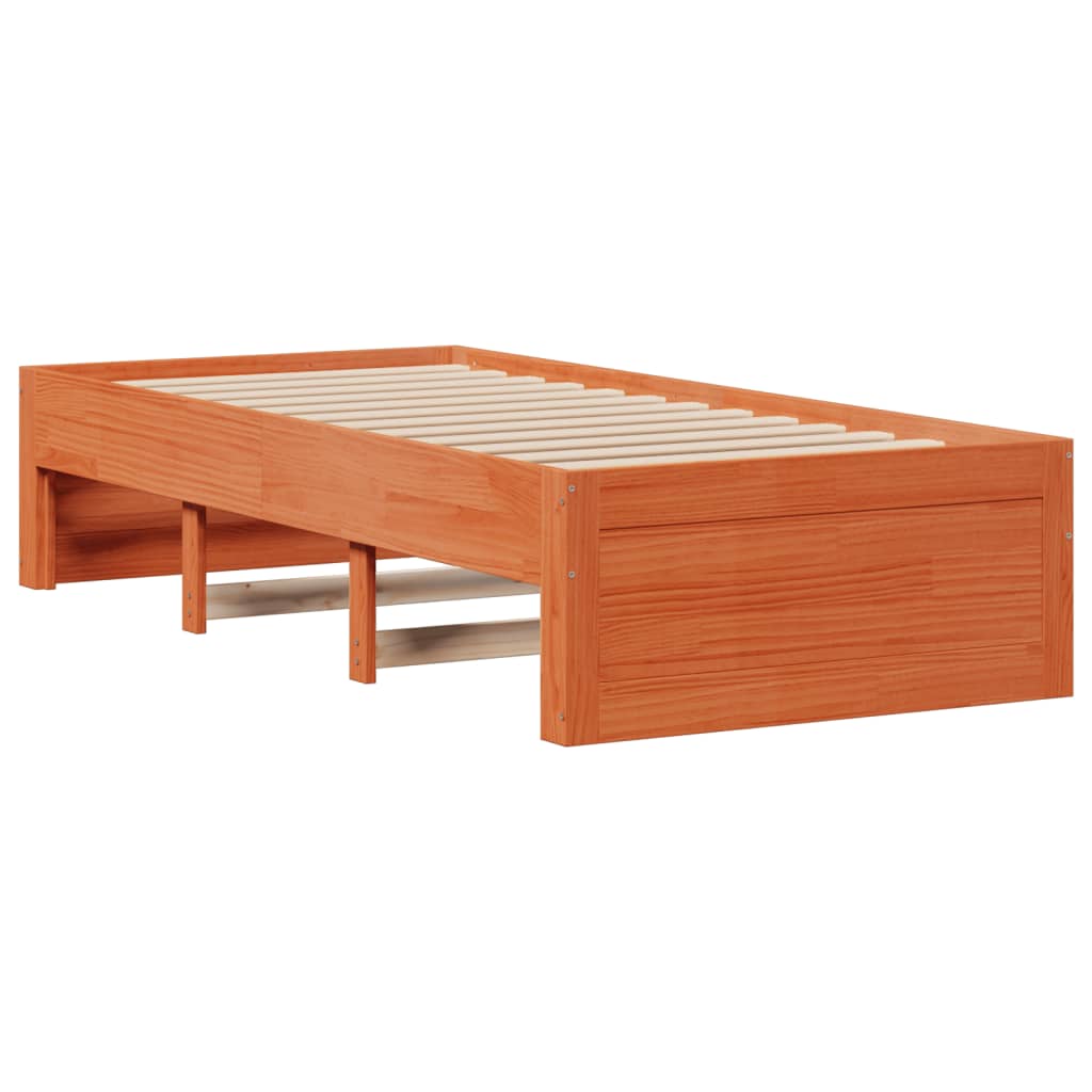 Bed met boekenkast zonder matras grenenhout wasbruin 100x200 cm is nu te koop bij PeponiXL, paradijselijk wonen!