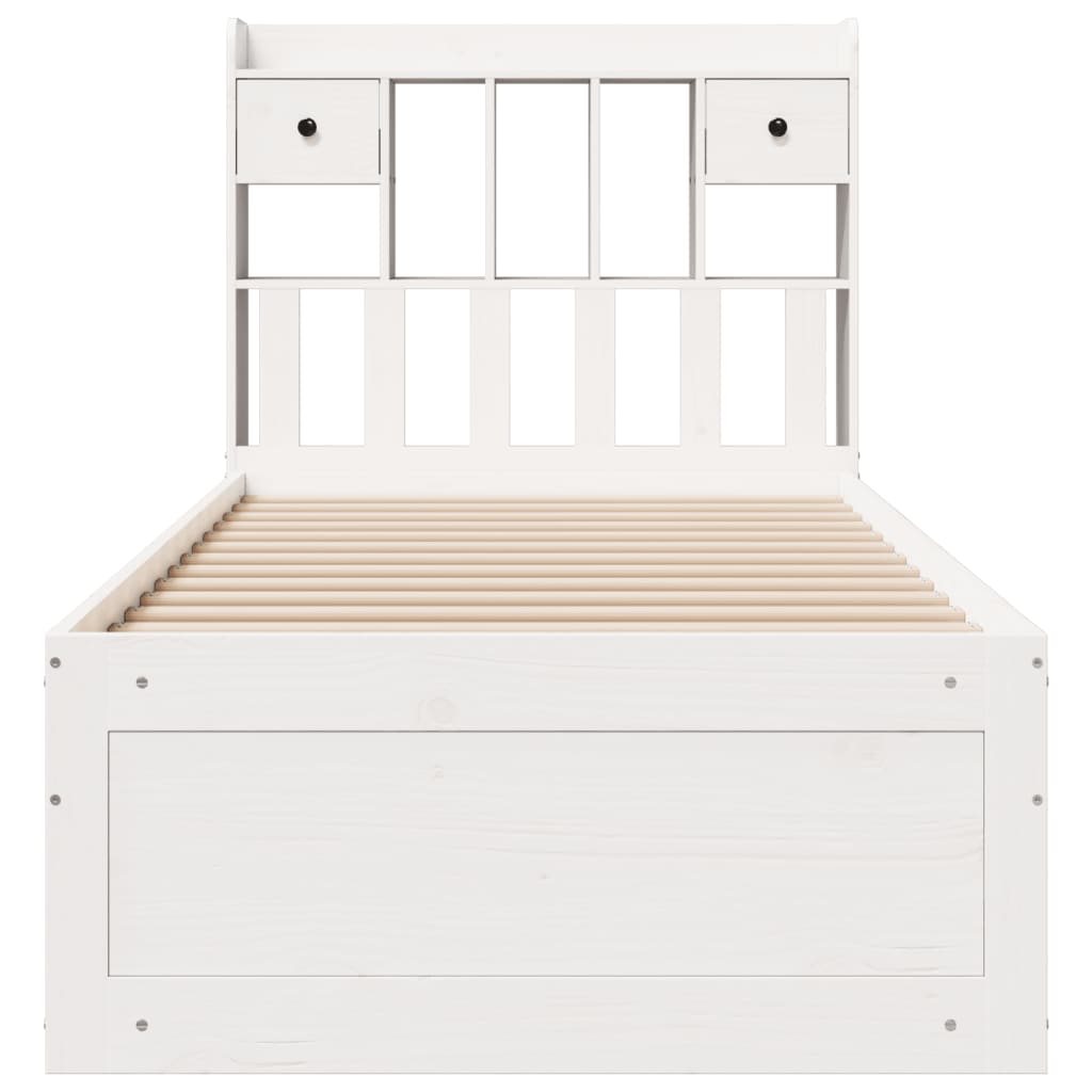 Bed met boekenkast zonder matras grenenhout wit 90x200 cm is nu te koop bij PeponiXL, paradijselijk wonen!