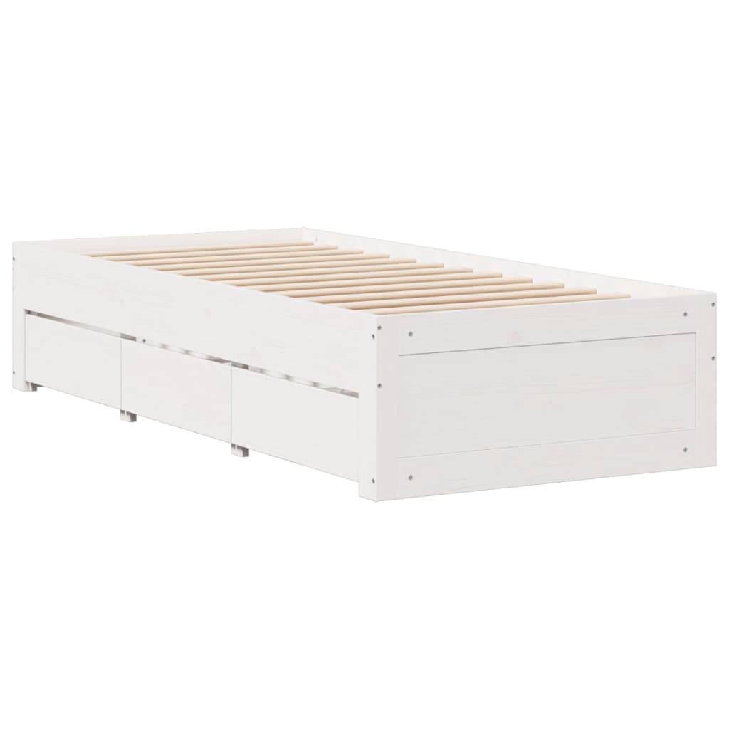 Bed met boekenkast zonder matras grenenhout wit 90x200 cm is nu te koop bij PeponiXL, paradijselijk wonen!