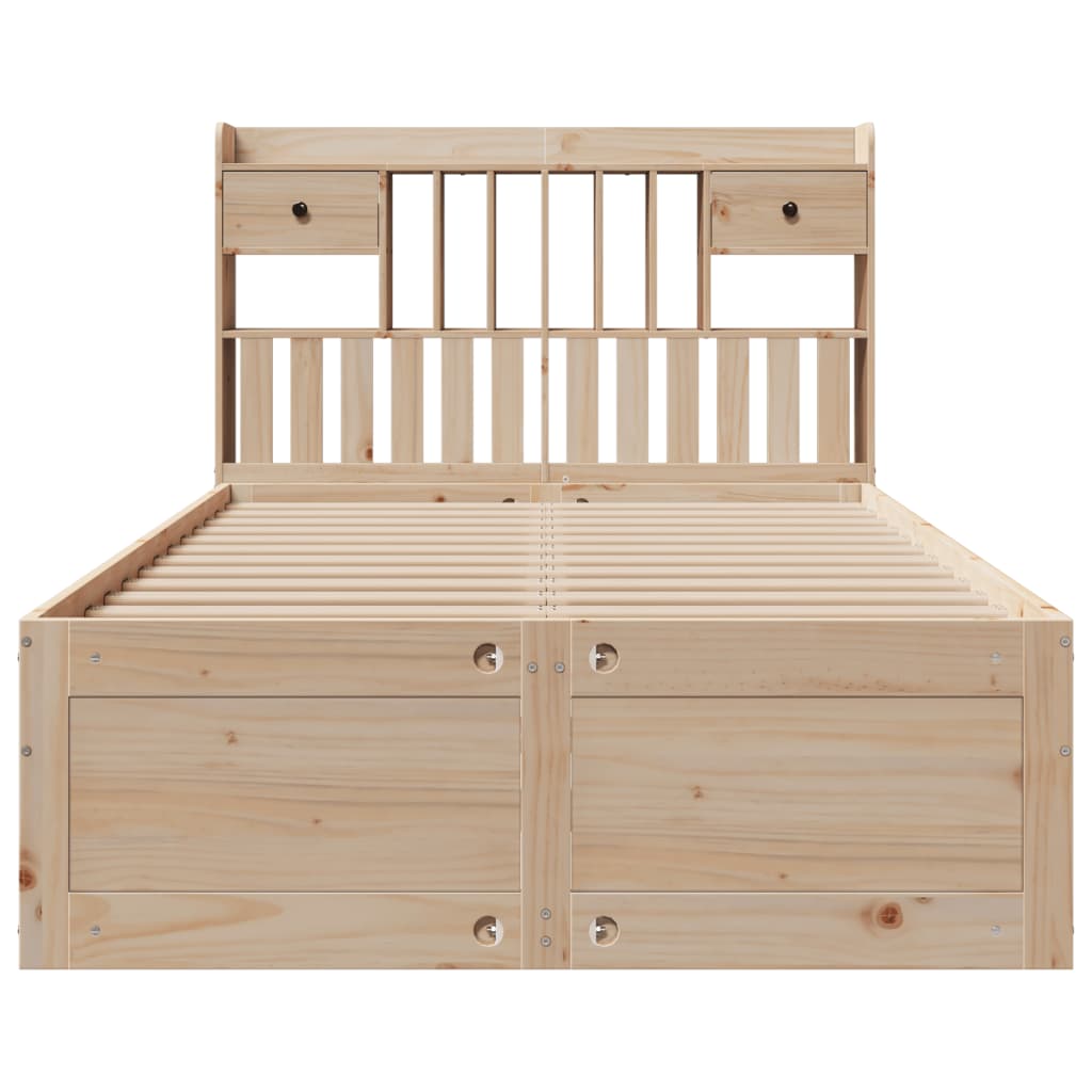 Bed met boekenkast zonder matras massief grenenhout 135x190 cm is nu te koop bij PeponiXL, paradijselijk wonen!