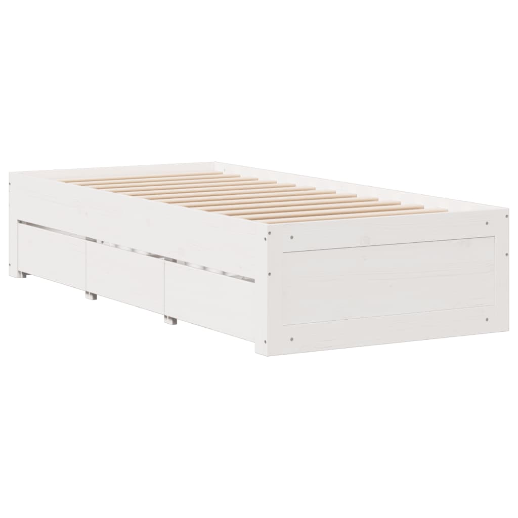 Bed met boekenkast zonder matras grenenhout wit 90x190 cm is nu te koop bij PeponiXL, paradijselijk wonen!