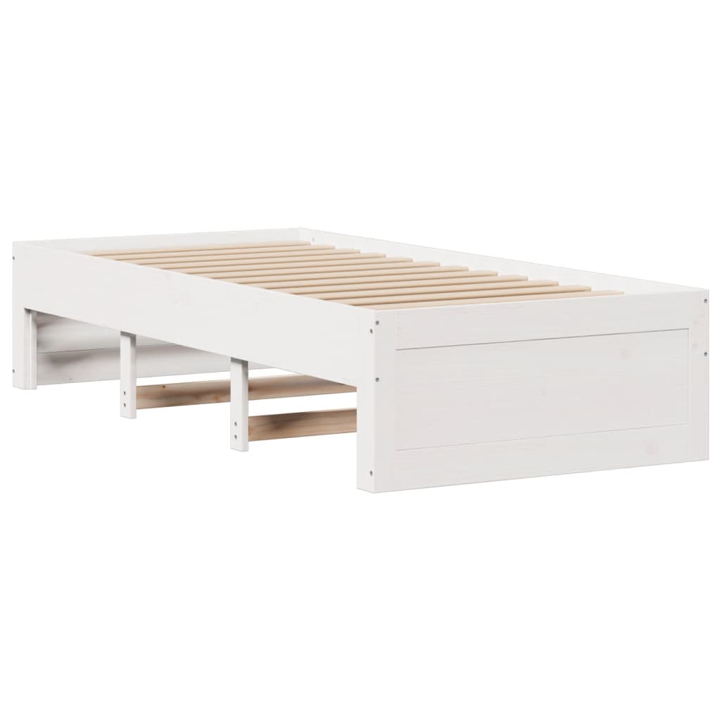 Bed met boekenkast zonder matras grenenhout wit 90x190 cm is nu te koop bij PeponiXL, paradijselijk wonen!