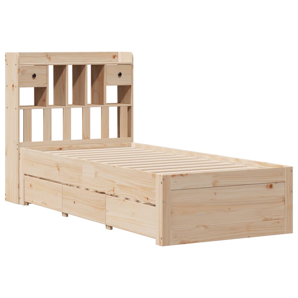 Bed met boekenkast zonder matras massief grenenhout 75x190 cm is nu te koop bij PeponiXL, paradijselijk wonen!