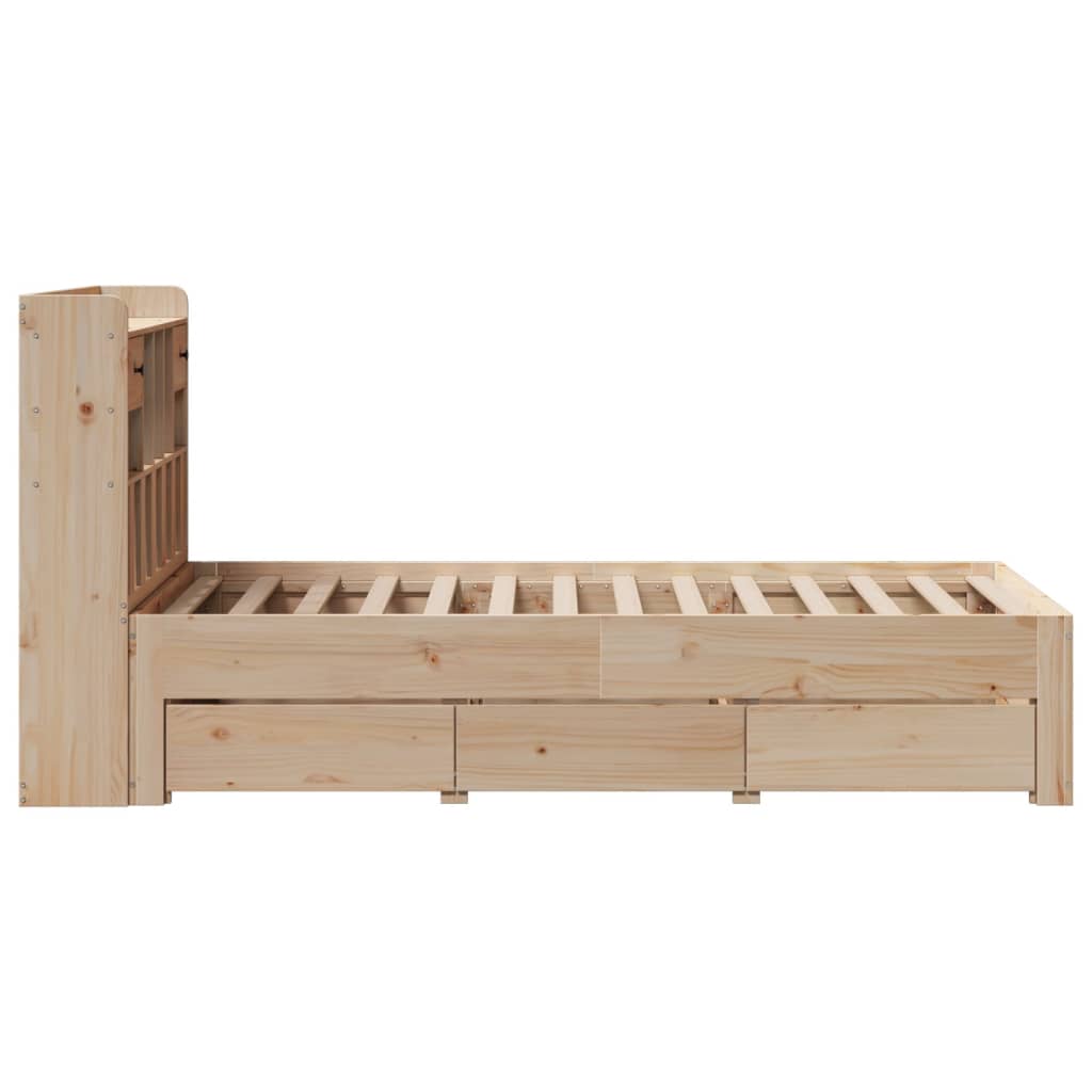 Bed met boekenkast zonder matras massief grenenhout 75x190 cm is nu te koop bij PeponiXL, paradijselijk wonen!