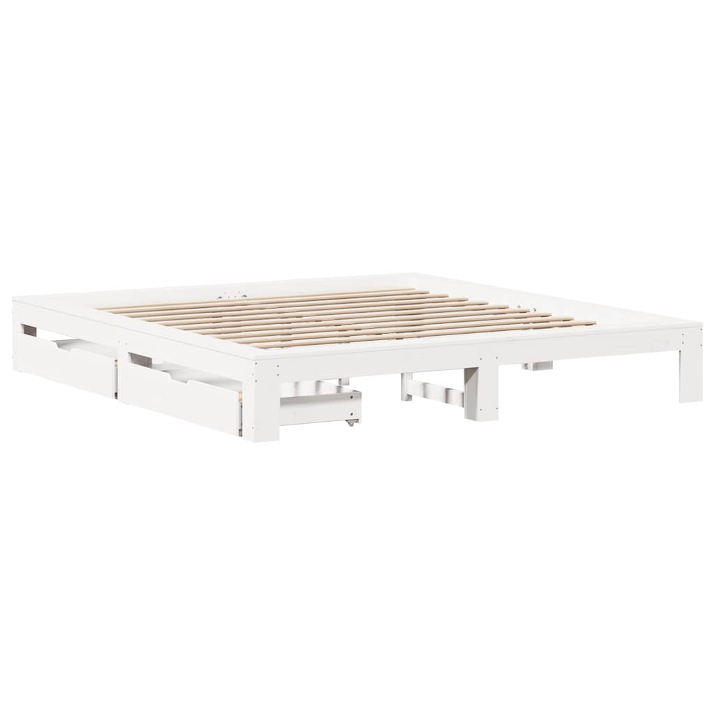 Bedframe zonder matras massief grenenhout wit 180x200 cm is nu te koop bij PeponiXL, paradijselijk wonen!