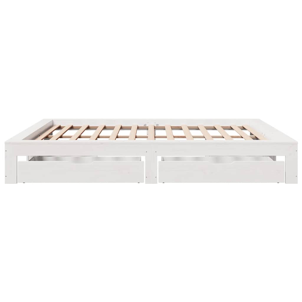 Bedframe zonder matras massief grenenhout wit 180x200 cm is nu te koop bij PeponiXL, paradijselijk wonen!