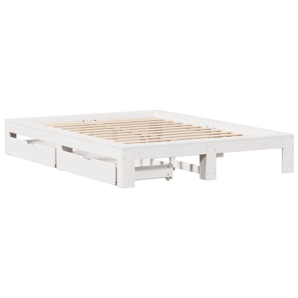 Bedframe zonder matras massief grenenhout wit 160x200 cm is nu te koop bij PeponiXL, paradijselijk wonen!
