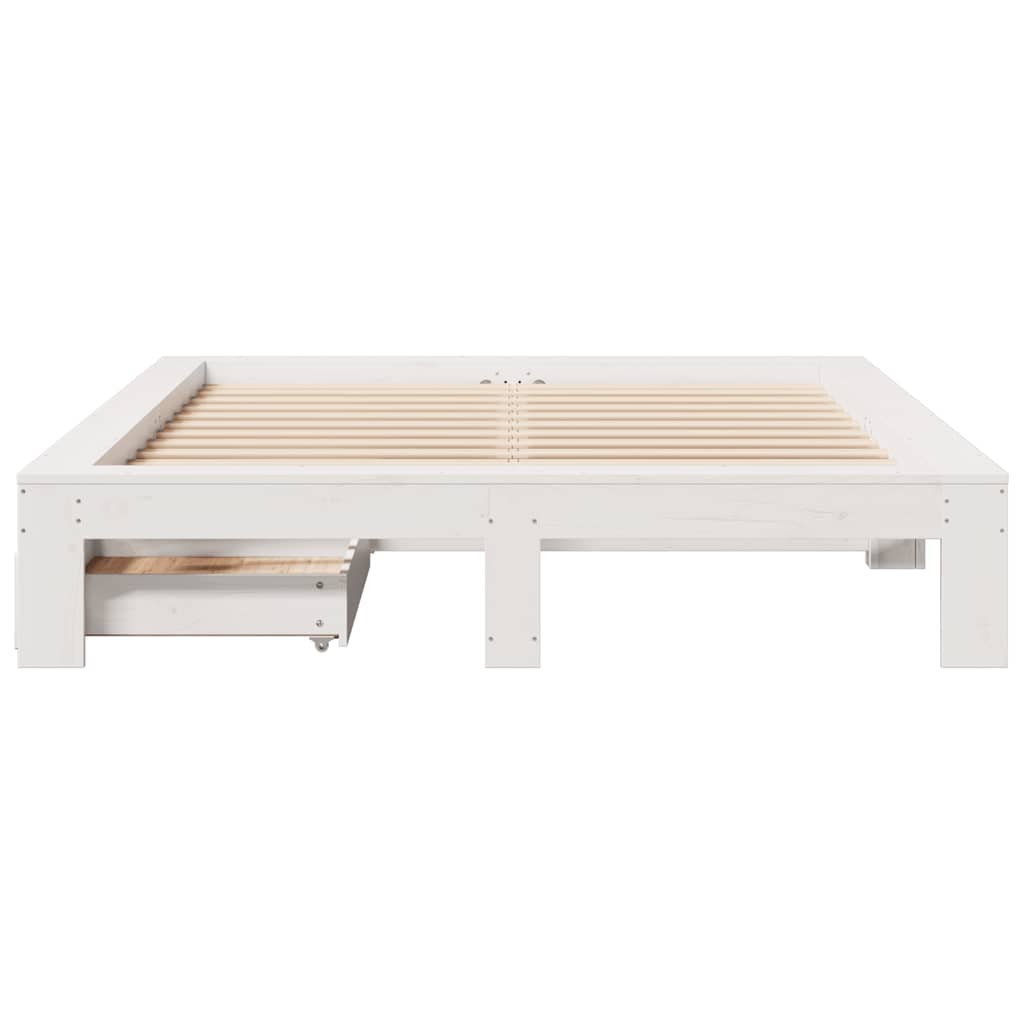 Bedframe zonder matras massief grenenhout wit 160x200 cm is nu te koop bij PeponiXL, paradijselijk wonen!