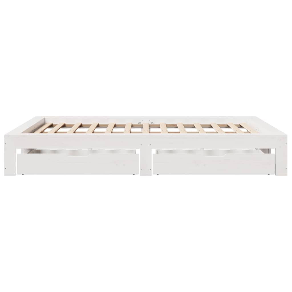Bedframe zonder matras massief grenenhout wit 160x200 cm is nu te koop bij PeponiXL, paradijselijk wonen!