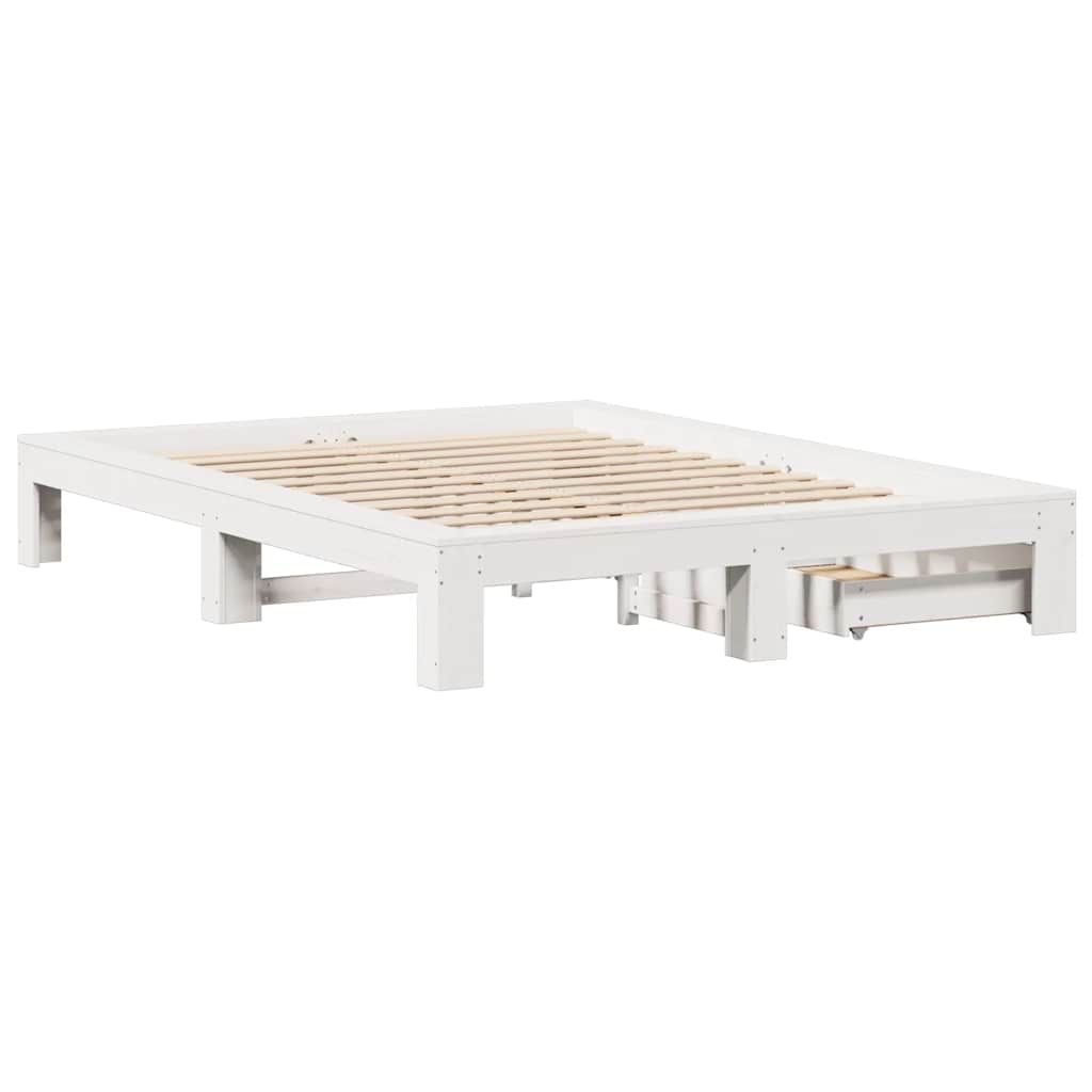 Bedframe zonder matras massief grenenhout wit 160x200 cm is nu te koop bij PeponiXL, paradijselijk wonen!