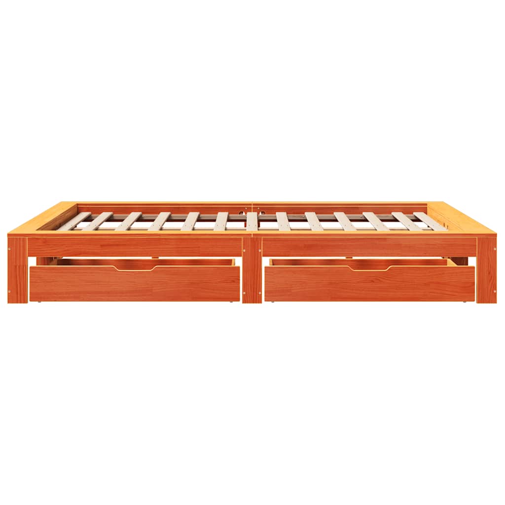 Bedframe zonder matras massief grenenhout wasbruin 160x200 cm is nu te koop bij PeponiXL, paradijselijk wonen!